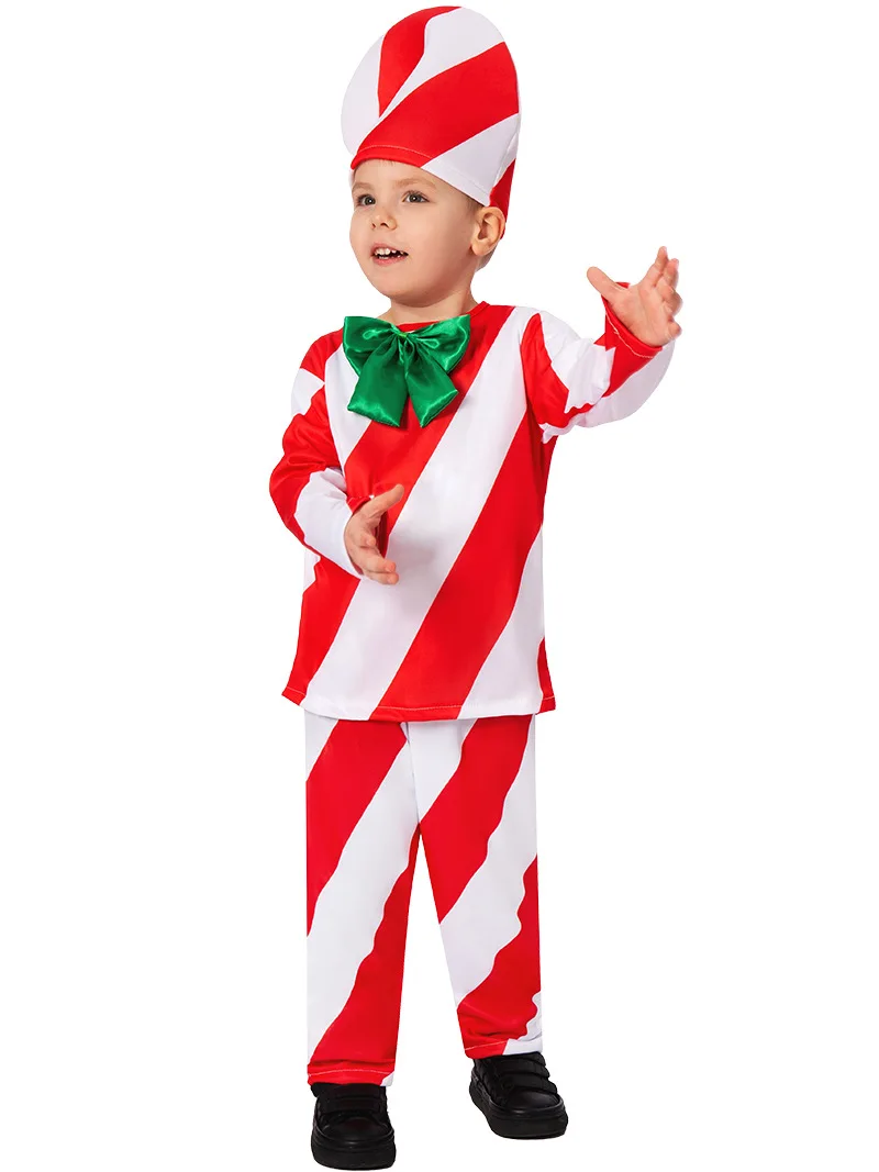 Ragazzi Performance Candy Cosplay Christmas Candy cane Halloween Boy Castle Carnival Party babbo natale