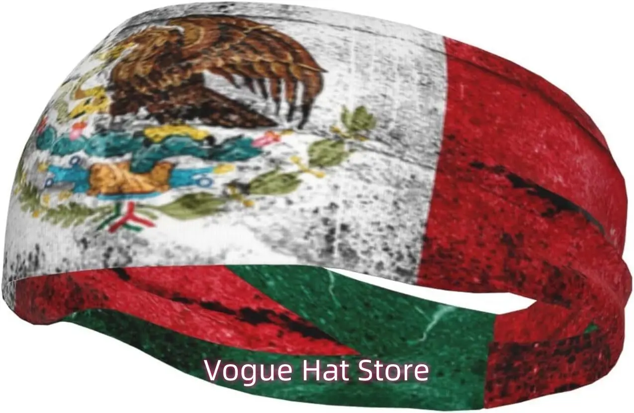 

Mexico-6 Mexican Flag Mexico Headbands Non Slip Sweatband Fashion Summer Hair Bands for Tennis,Basketball,Running,Gym,Working