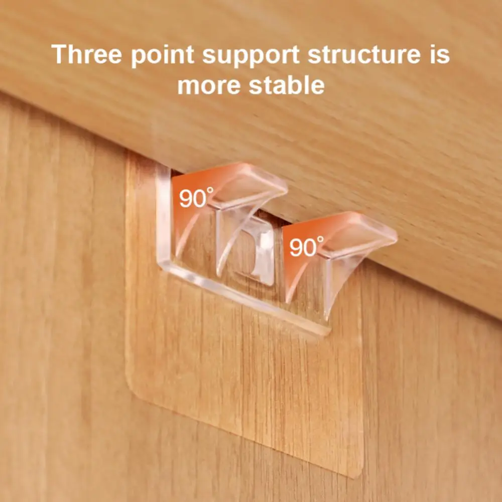 2-Shelf Support Holders  Wall-mounted Wardrobe Shelf Racks Punch Free Strong Triangle Bracket Cabinet Shelf Support Clips