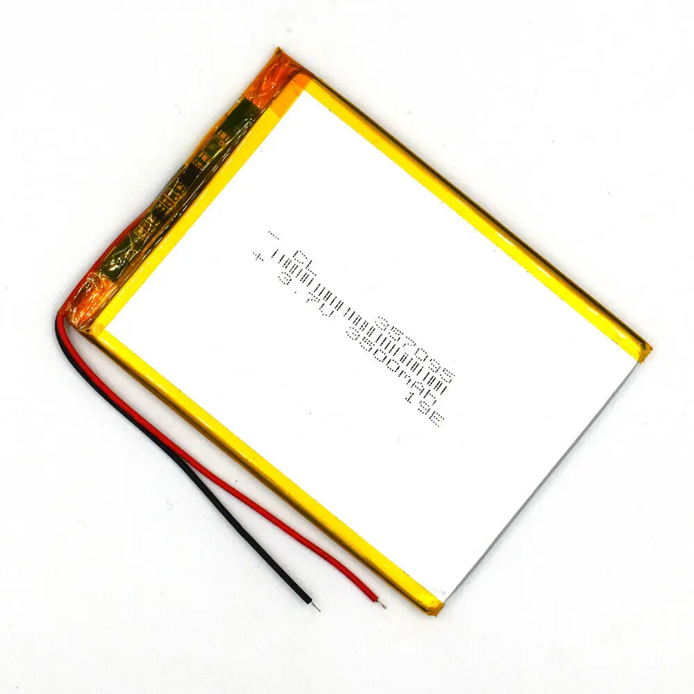 3.7V 3500mAh Lipolymer 357095 with JST 2Pin Plug Battery Rechargeable Cell for Lamp Led Camera DVD PDA Reader CD Player