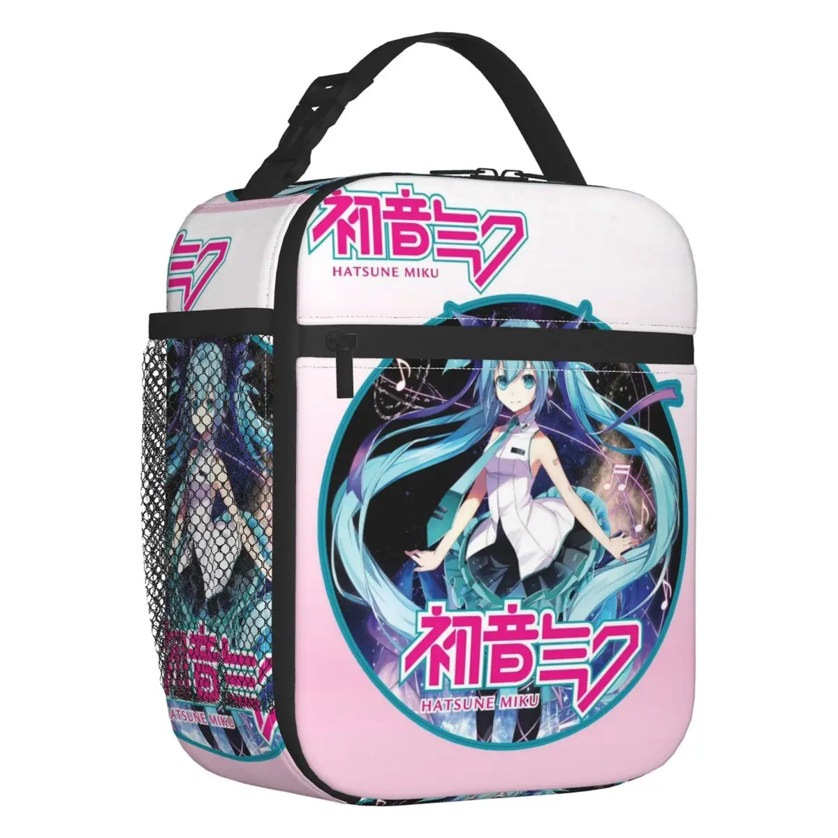 カスタムハツネミク-vocaloid-ロックアニメ断熱ランチトートバッグ女性男性用ポータブルサーマルクーラー弁当箱学校用