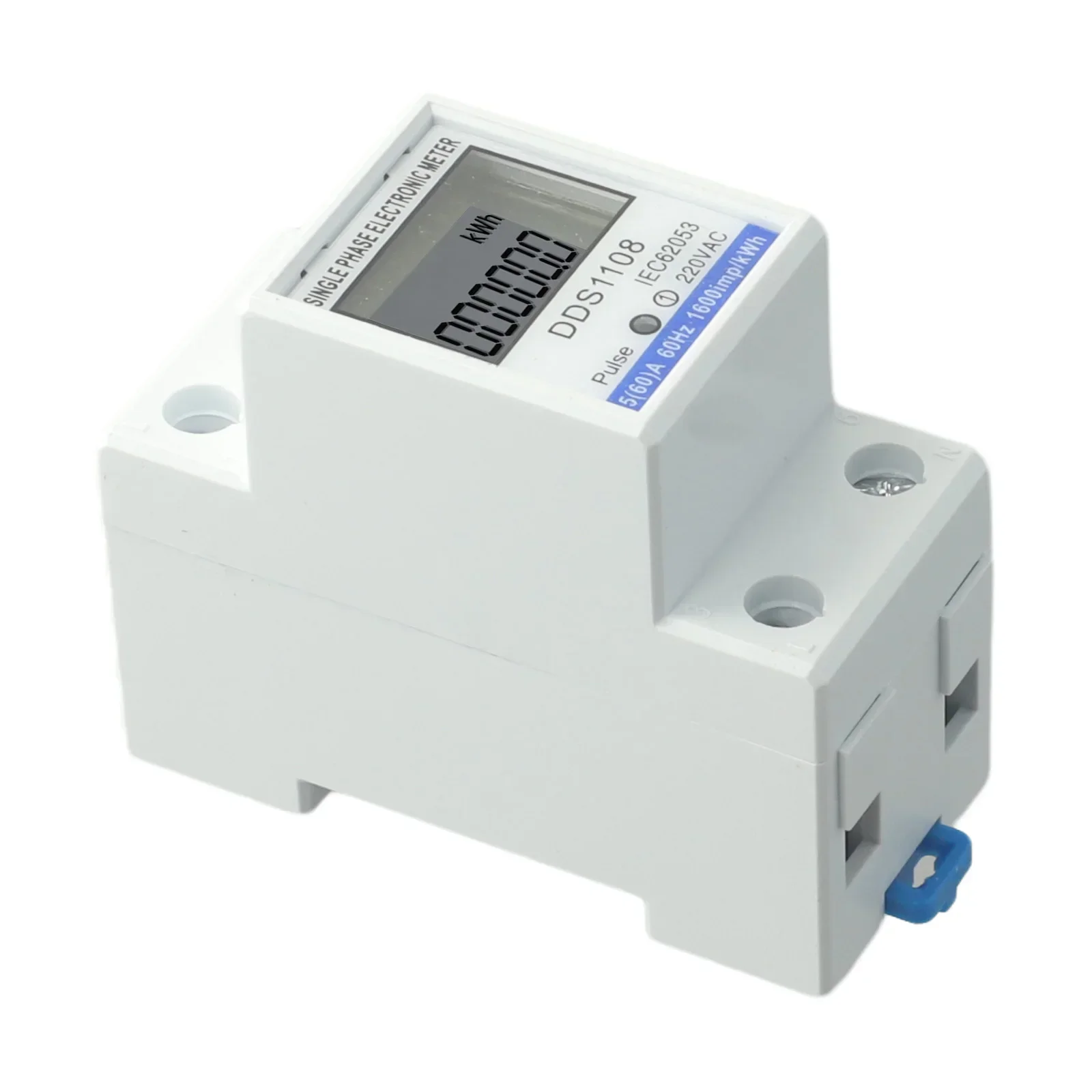 

LCD Single Phase Electric Energy Meter KWH AC Digital WattHour Meter 220V 60A Easy Installation Memory Protection