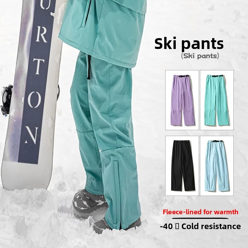 

Harbin Snowy Waterproof Fce Lined Ski Pants Men Women Couple Sle Windproof Cotton Trousers Casual Straight Leg Trousers