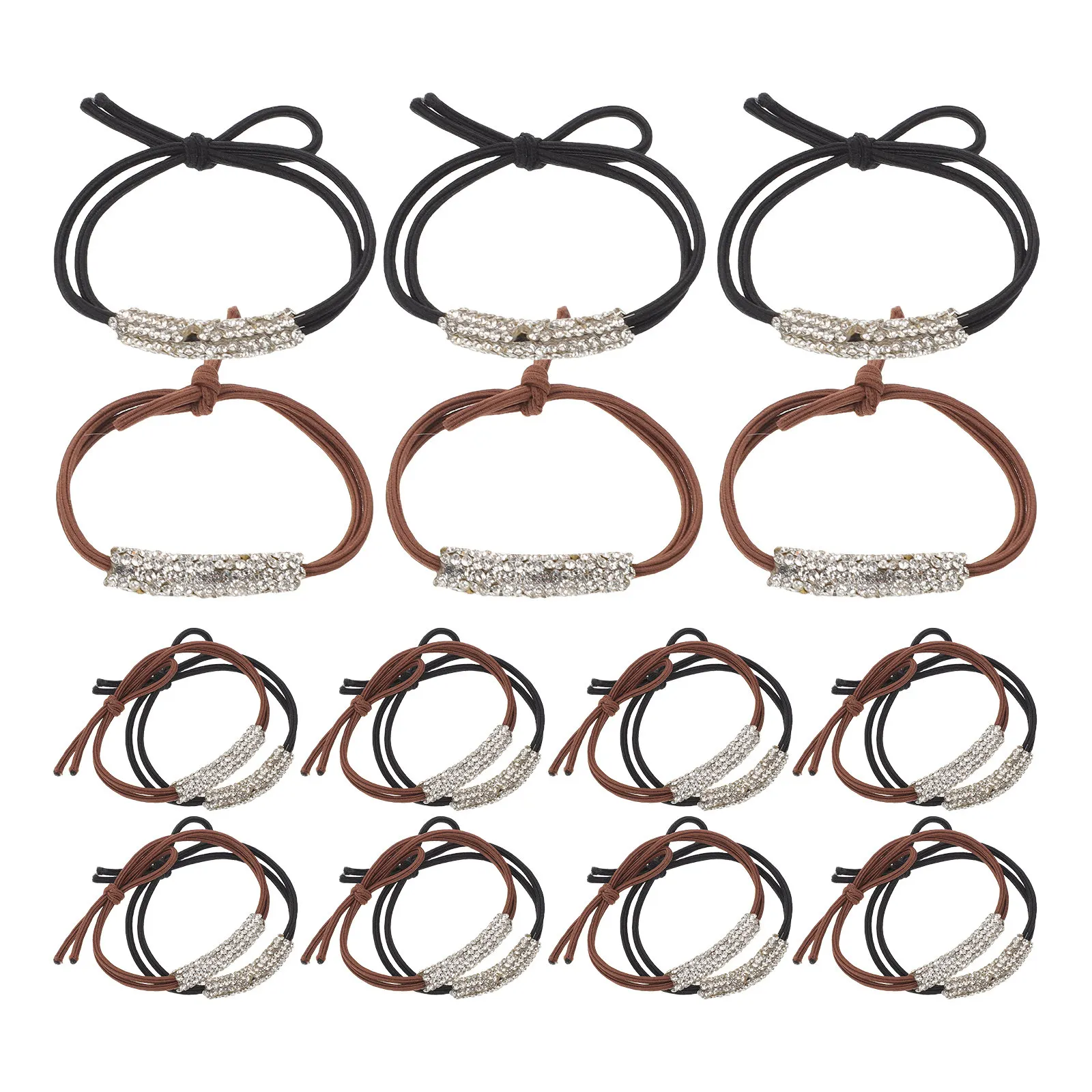 

Набор из 24 резинок для волос со стразами, высокоэластичные резинки для хвоста и пучка, блестящие скретчи без повреждения волос для женщин, для вечеринок
