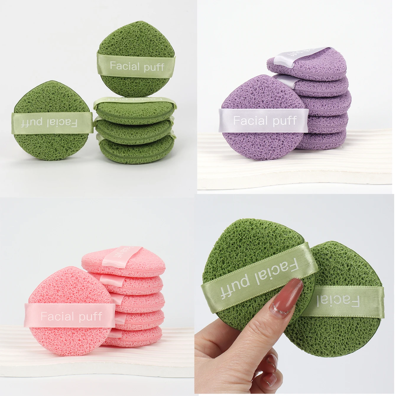 Matcha Gloves Puff 2/4/6/8/10Pcs Mud Removal Membrane Artifact, Used for Daily Exfoliation, Makeup Removal, and Foam Application.
