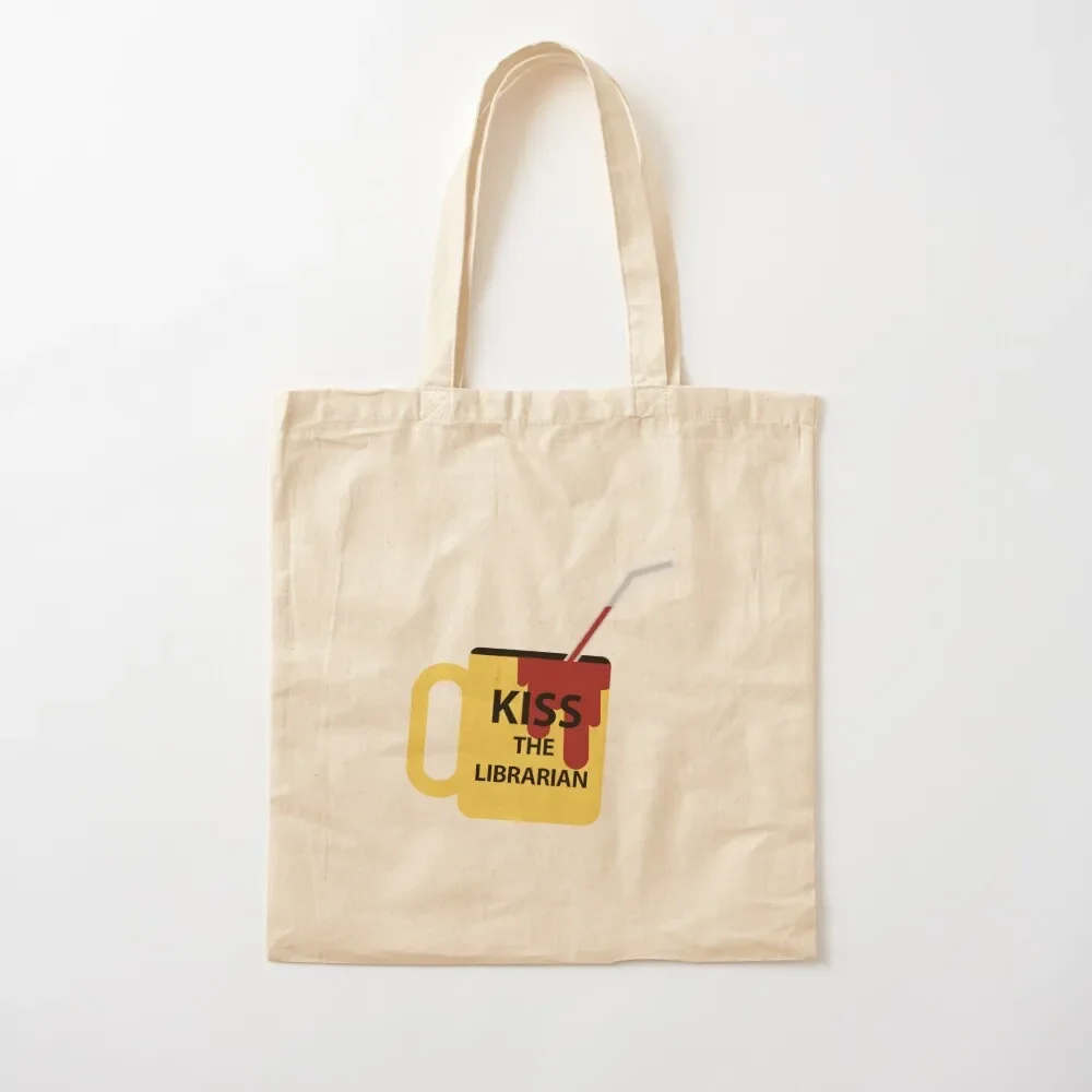 

Kiss the Librarian Mug Tote Bag tote bag men large size bags hand bag ladies