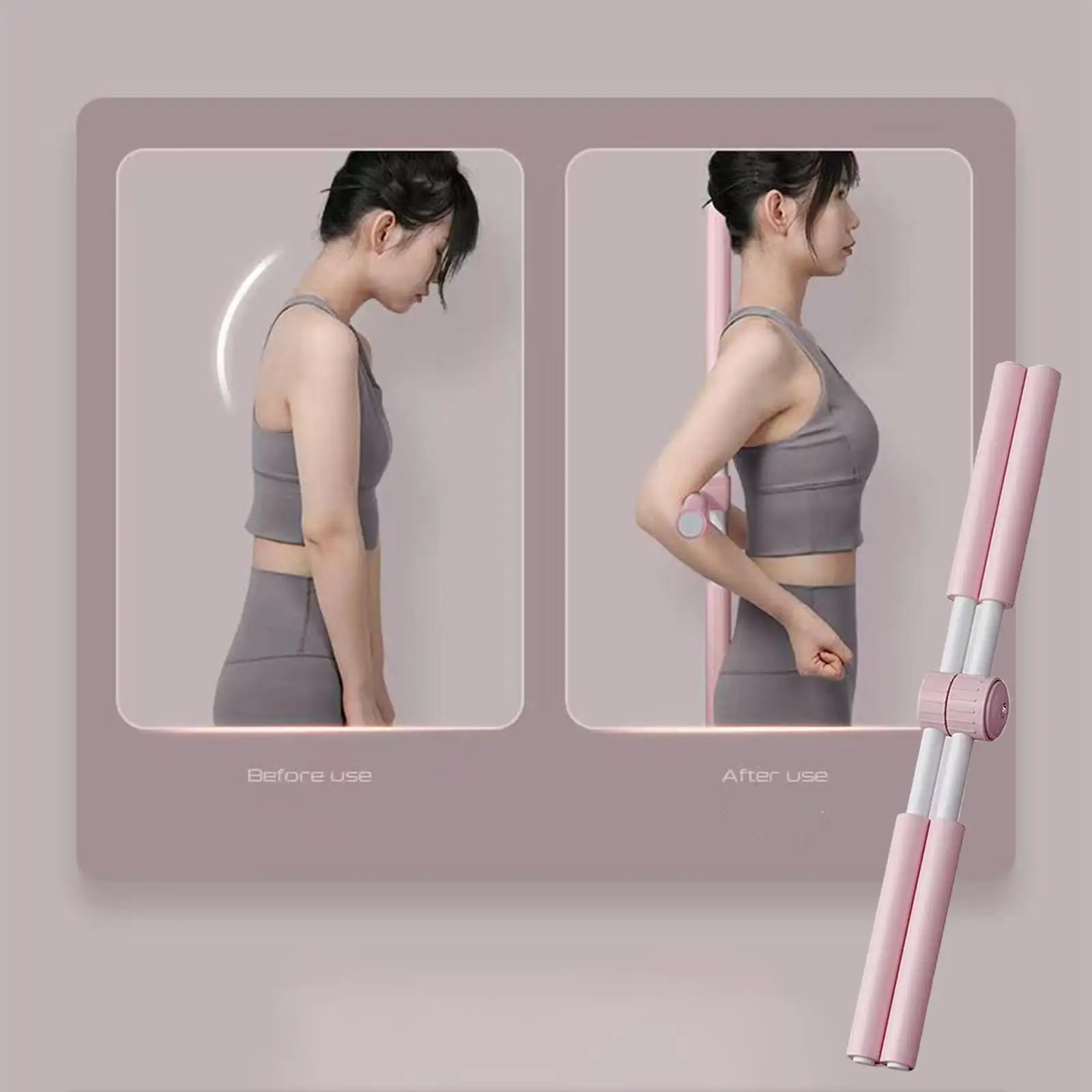 Yoga Stick Open Shoulder Fitness Pilates Lung Opener Pole for Body Shaping