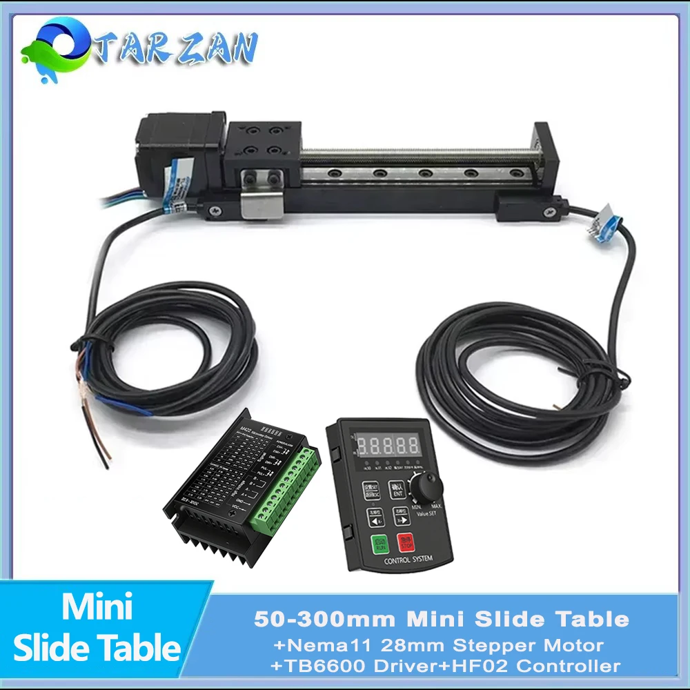 Mini T-type Sliding Table Rail Linear NEMA11 Stepper Motor Driver Control and NPN Limit Sensor Kit CNC Linear Actuator XYZ Axis
