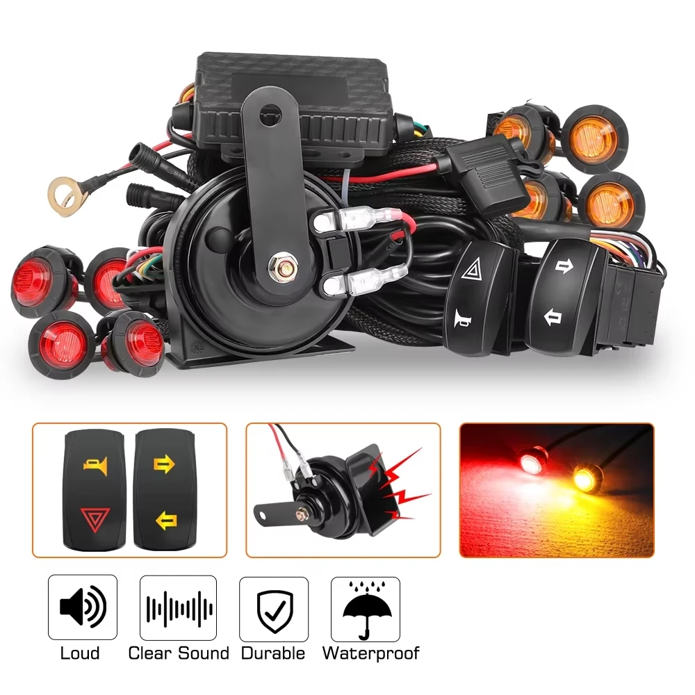 

For CFMOTO UFORCE 1000 2019-2025/1000 XL 2022-2025/U10 PRO 2025/U10 XL PRO 2025 UTV Turn Signal Horn Street Legal Kit Play &Pluy