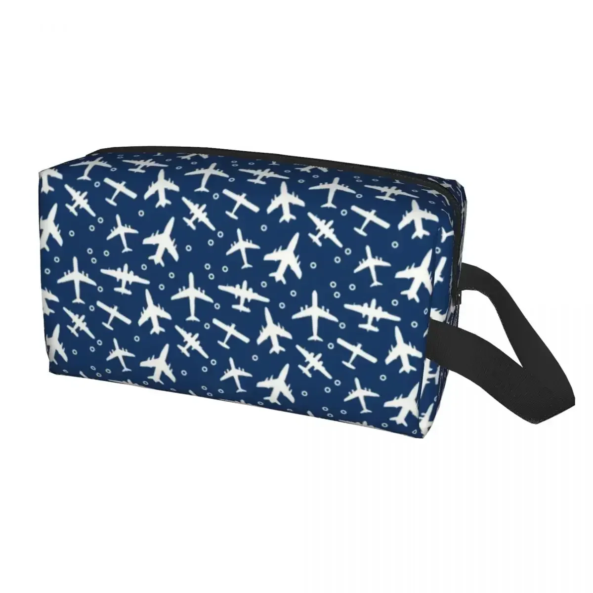 

Aeroplanes Flight Pilot Toiletry Bag for Airplane Aviation Aviator Makeup Cosmetic Organizer Ladies Beauty Storage Dopp Kit Box