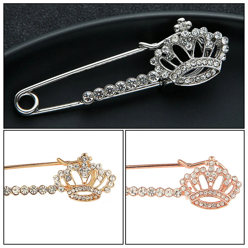 

3pcs Chest Pin Accessory For Women Fashion Alloy Brooch Clothing Decor Christmas Wedding Party Gift Crown Bee Breastpin
