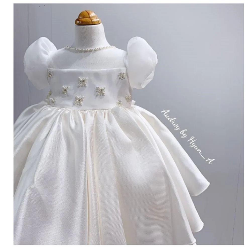 Robe de princesse en gaze moelleuse pour fille, robes de baptême pour enfants, cadeaux d'anniversaire pour petite fille