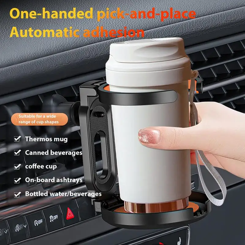 Car Cup Holder Tray Foldable Automotive Cup Holders Safe Driving Cup Holder Expander Drink Holder Space-Saving For Coffee Cup