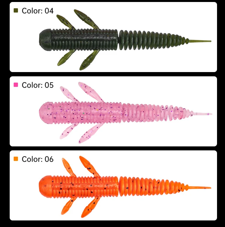 Kingdom 12 Stück/10 Stück Gummiköder, künstlicher Angelköder, 1,7 g, 60 mm, 2,7 g, 75 mm, schwimmende TPE-weiche Wurm-Swimbaits, Garnelen-Weichköder ﻿ – Detail 12