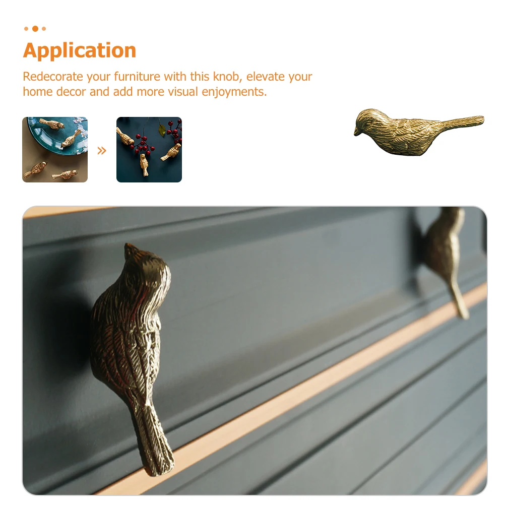 

Bird Shape Drawer Pulls Golden Nordic Cabinet Handles for Wardrobe Closet Door Furniture Knobs Decorative Hardware