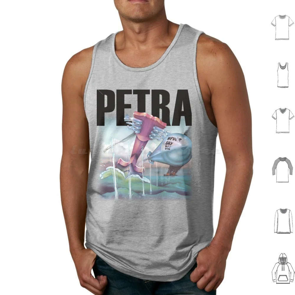 Petra-Never Say Die Regatas Colete Sem Mangas Petra Never Say Die Ccm Retro Christian 80s 90s Banda Música