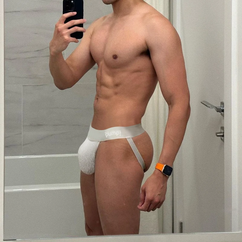 الرجال الملابس الداخلية المشارب مثلي الجنس المستقلة على شكل حرف U الرجال حزام رياضي بيكيني زلة طنجة سلسلة ثونغ تنفس القطن