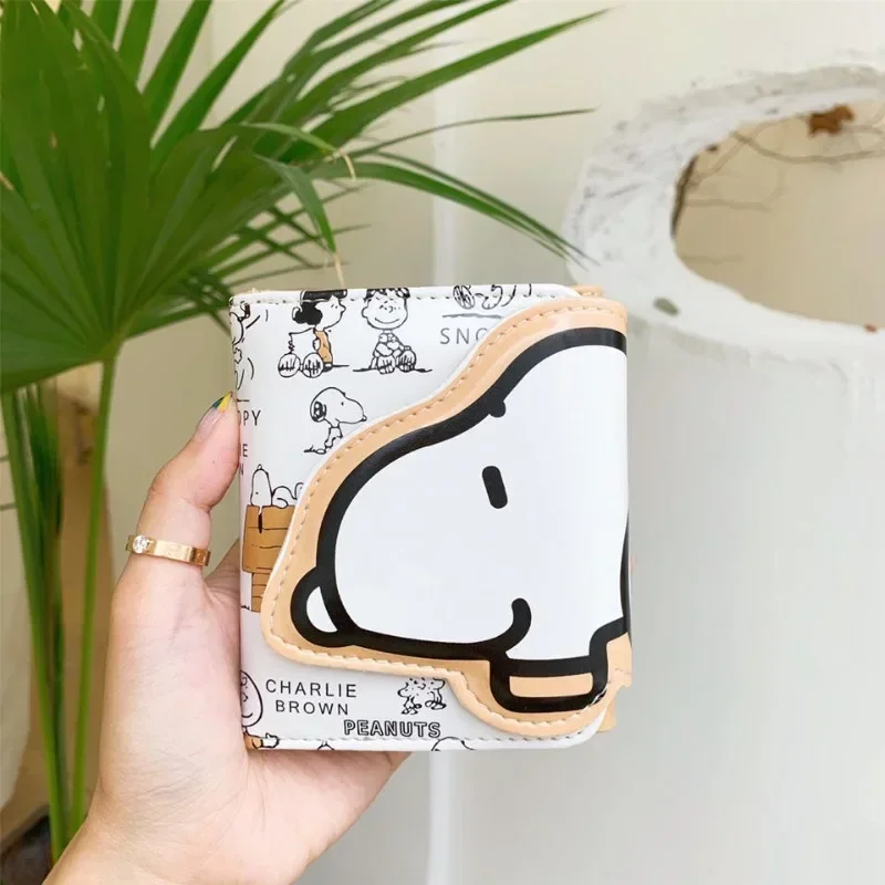 Cartoon Snoopy Print Coin Purses Wallet Long Holder Card Case Small Money Bag Fashion Credit Waterproof Portable Storage Bag