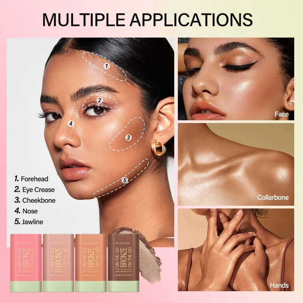 Multifunktionaler integrierter Reparaturstift, Schattenkontur, Make-up-Stick, Gesichtspuder, Rouge, Highlight-Stick, Körperblitz, Kosmetik