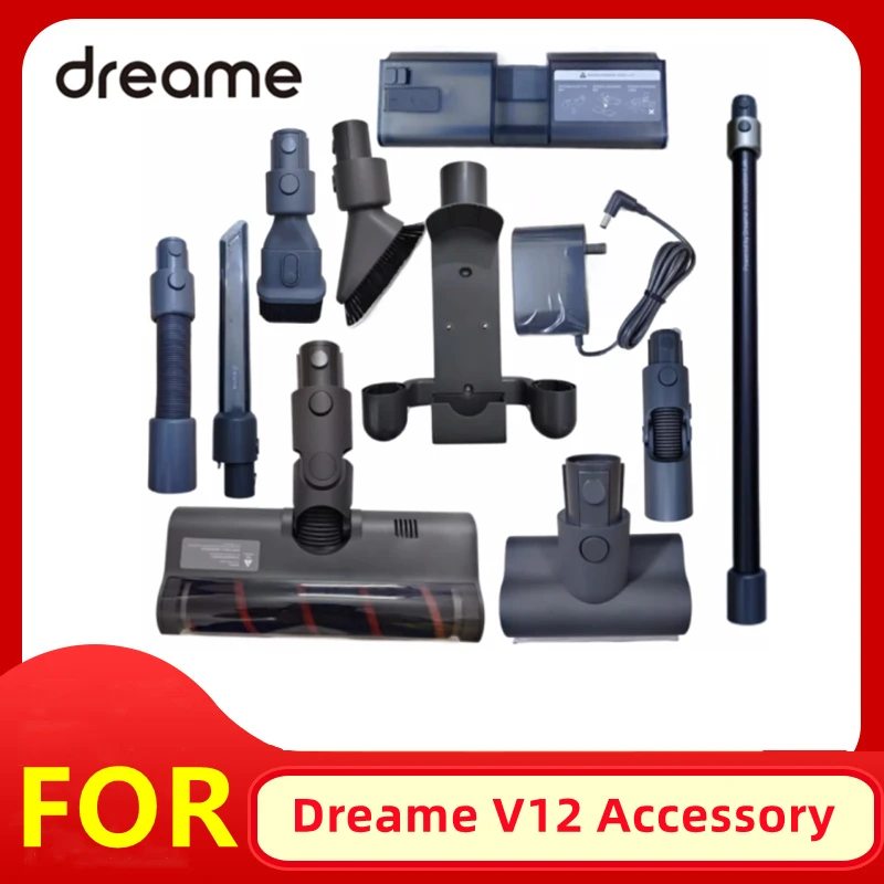 Original Dreame V12/V12 Pro Accessories HEPA Filter Floor Brush Charging Base Extension Rod Adapter Bed brush