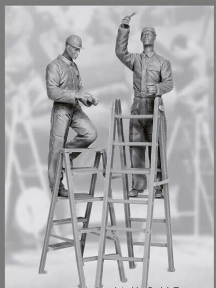 New Unassembled 1/32 modern Man include 2 with ladder     Resin Figure Unpainted Model Kit