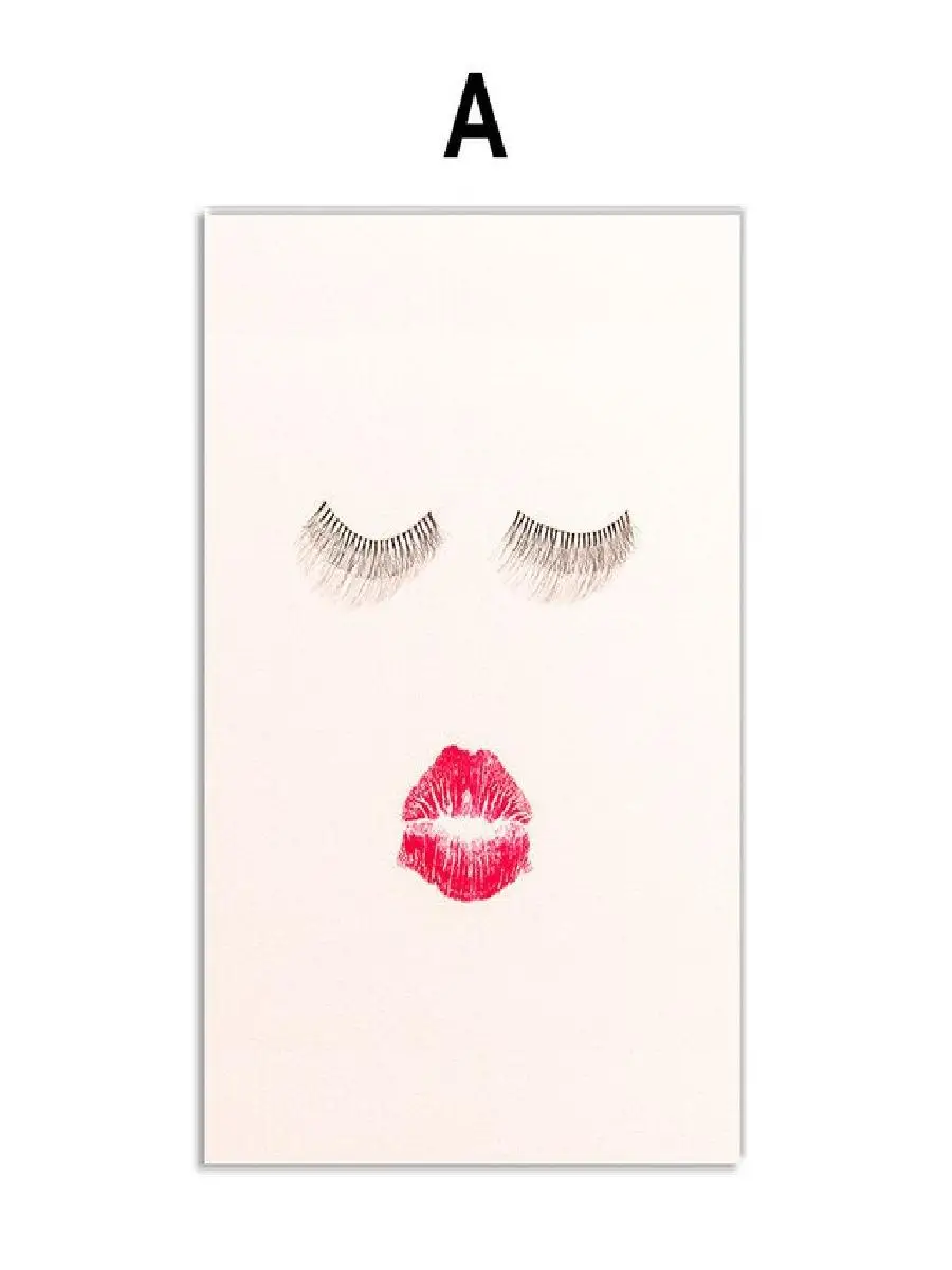 Makeup Canvas Art  Chic Eyebrows  Lashes Wall Prints for Beauty Salon Decor Guide for Technicians