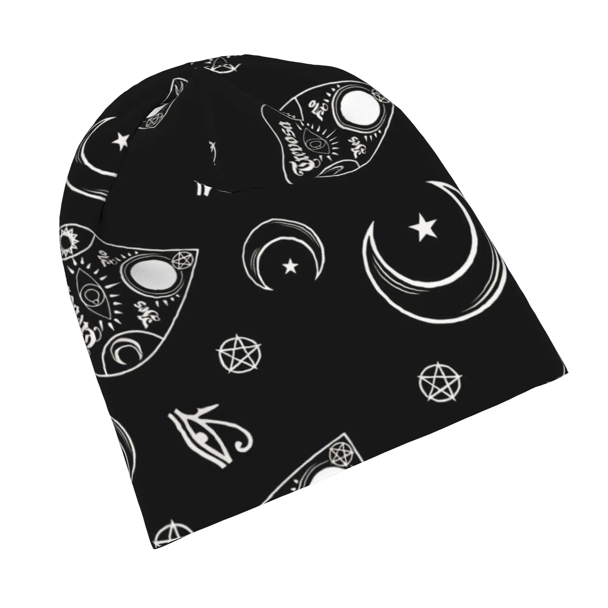Ouija Board Bonnet Hats Autumn Winter Street Skullies Beanies Hats Demon Eye Moon for Men Women Warm Multifunction Caps