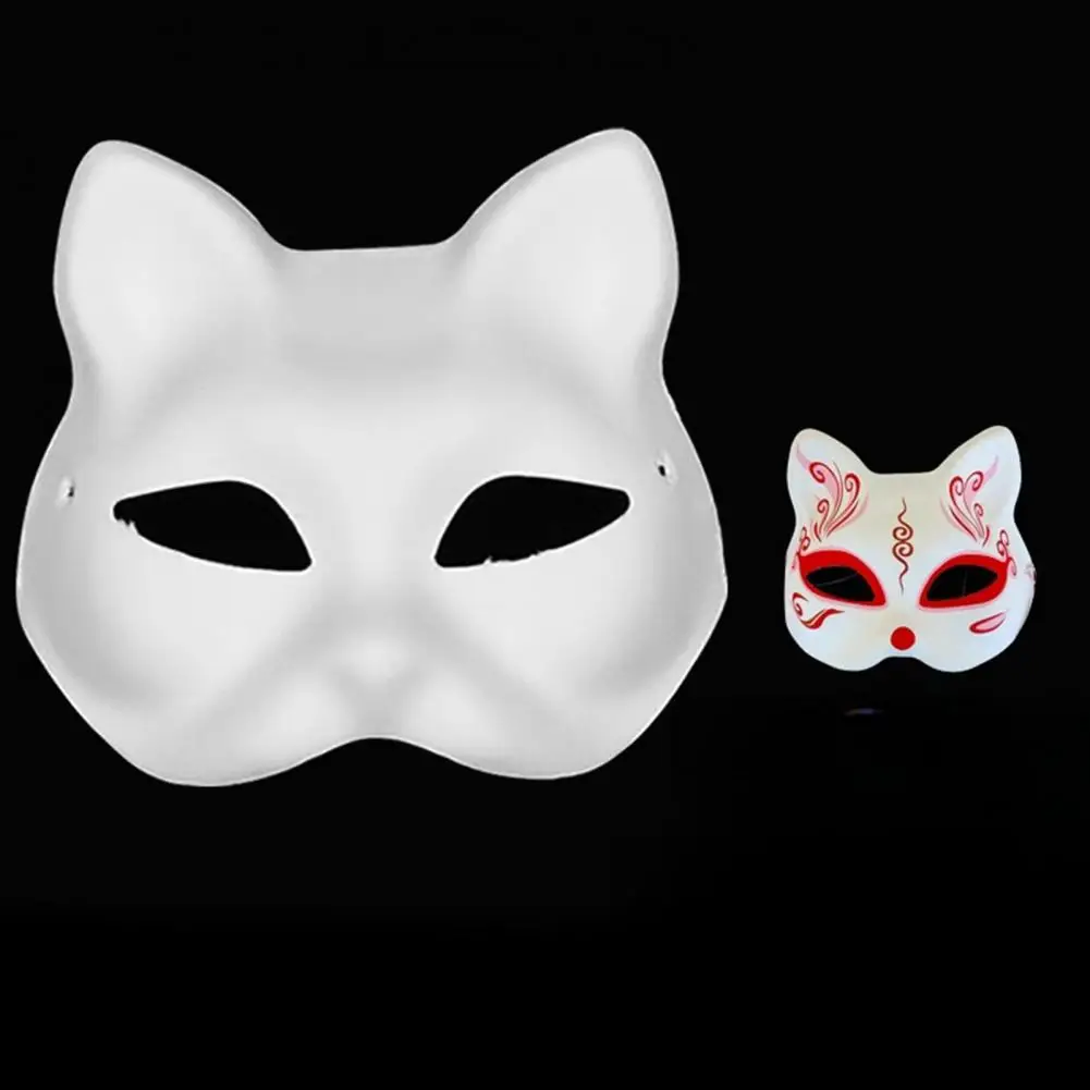 Fox Half Cosplay Face Cushion White Cat Face Cushion Masquerade Diy Face Cushion Set for Halloween Party White Cat Fox for Dance