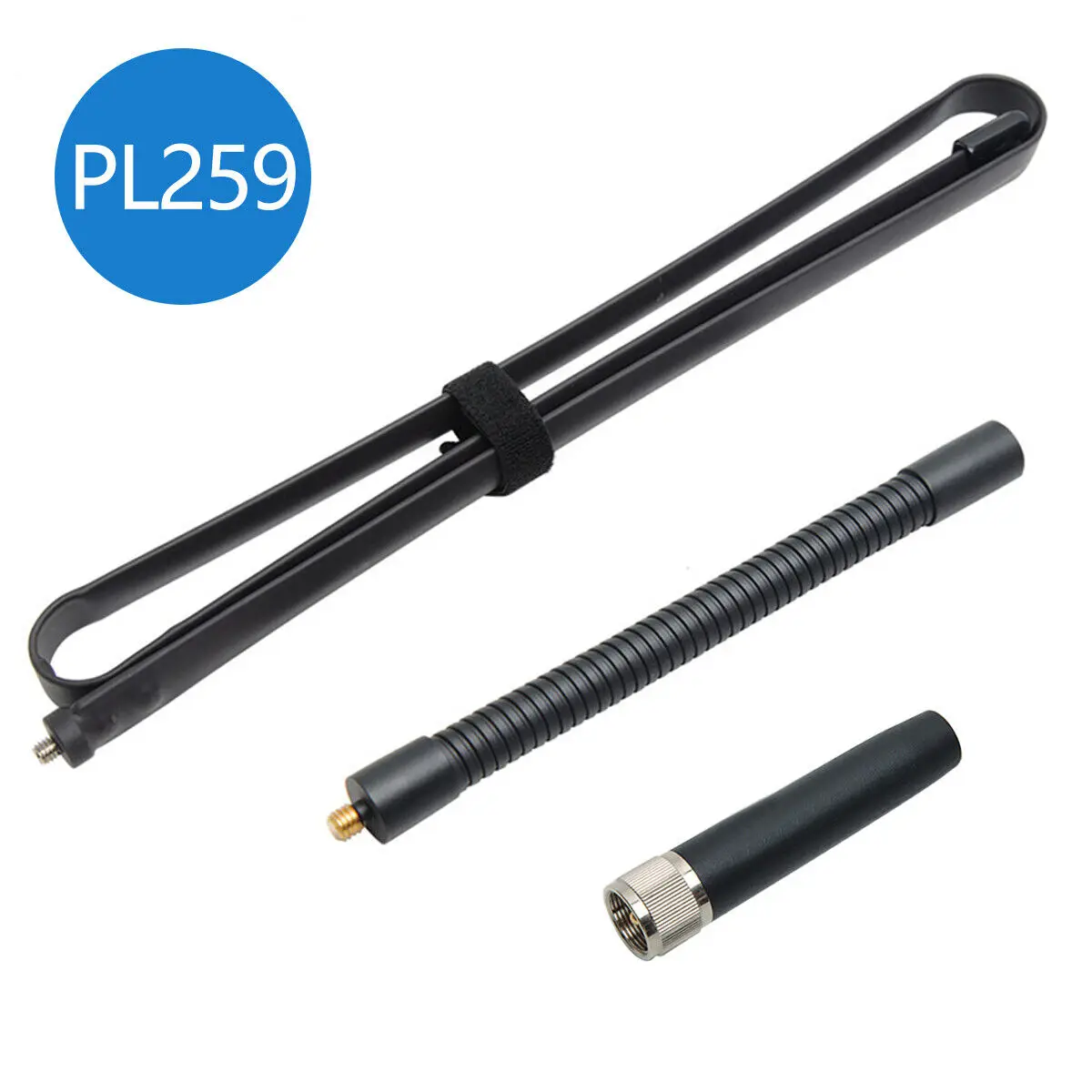 Novo 124cm/48.82 polegadas pl259 vhf/uhf 144/430mhz pescoço de ganso dobrável cs antena tática para anytone tyt qyt rádio móvel do carro