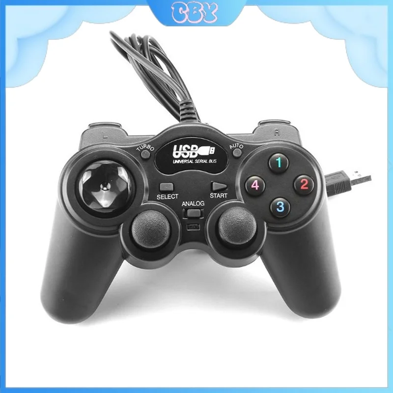 Usb Wired Gamepad Dual Vibration Motor Suitable For Pc  Winxp Win7 Win8 Win10 To Operate On Multiple Platforms With One Handle