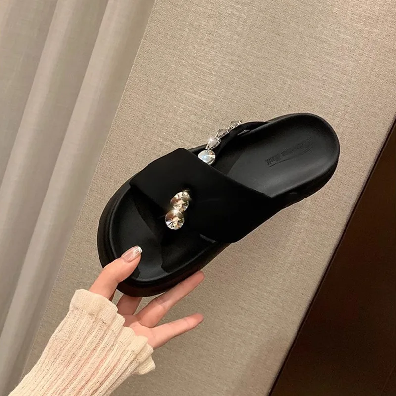 

Summer New Women Shoes Fashion Rhinestone Platform Slippers for Woman Comfort Vacation Casual Shoes Designer Shoes Zapatos Mujer