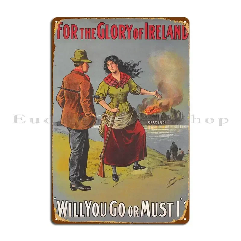 For The Glory Of Ireland Metal Plaque Party Printing Club Custom Create Tin Sign Poster