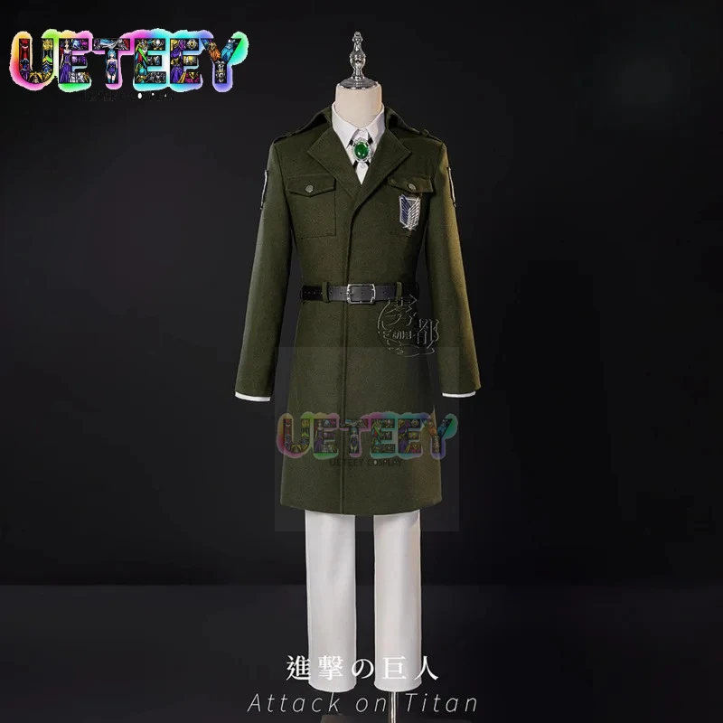 

UETEEY Атака Титанов ‌ Эрен Микаса Леви Армин Косплей Костюм Скаутский полк ‌ Униформа с вышивкой гигантского пальто на Хэллоуин