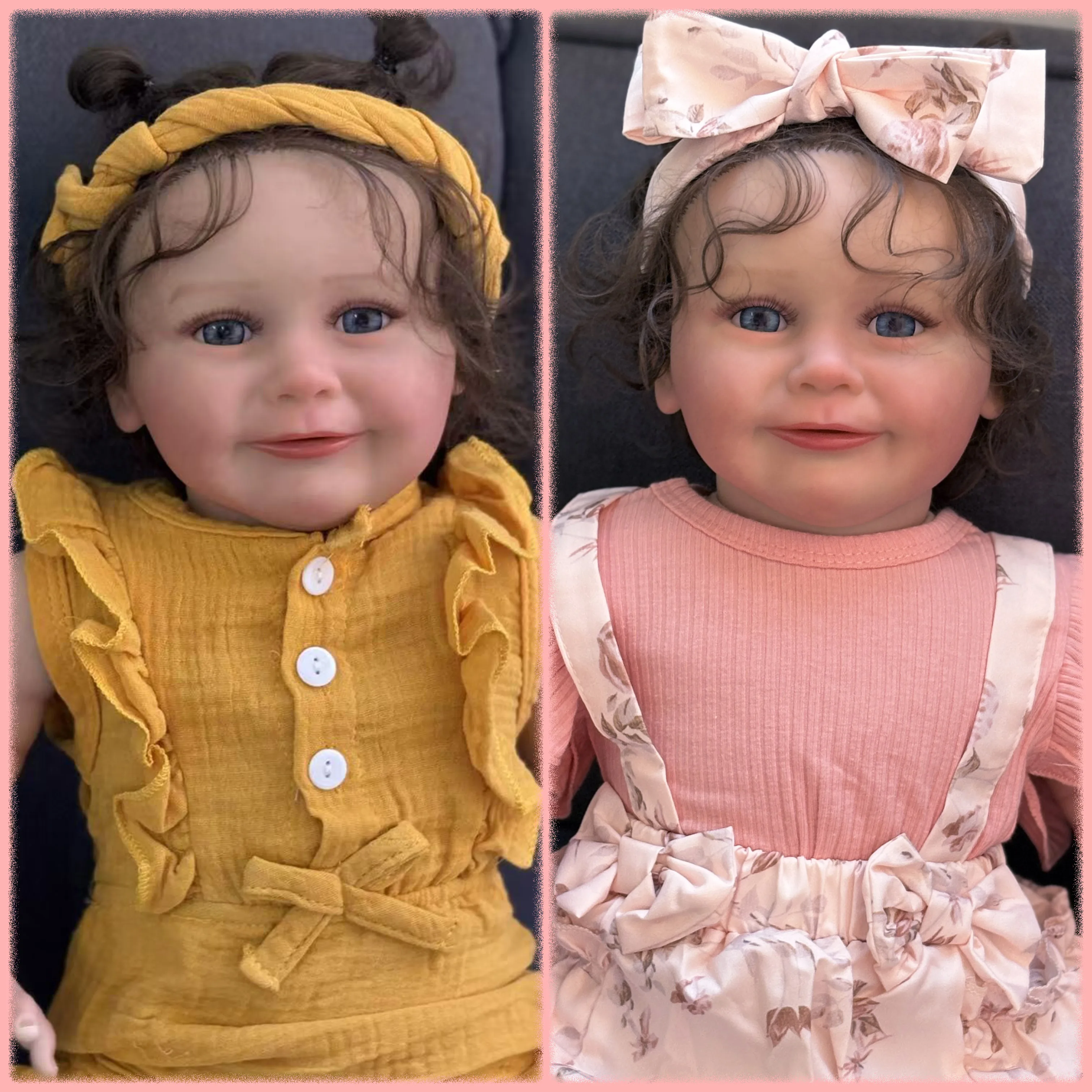 Zoe zachte stoffen lichaam 24 inch handgeworteld haar levensechte peuter herboren pop echte foto's meerdere lagen schilderen met zichtbare aderen