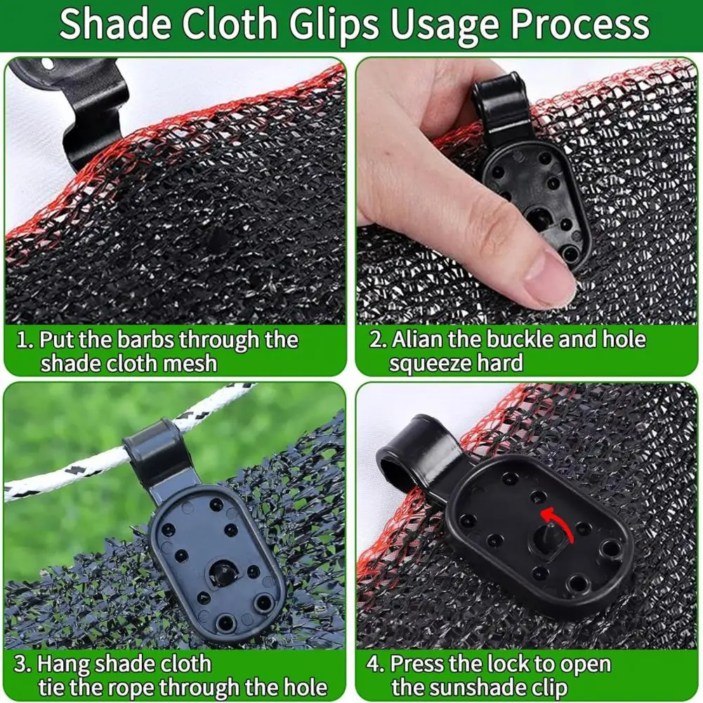 Plastic Shade Cloth Clips 50pcs Heavy Duty Shade Cloth Clips Reusable Plastic Lock Grip for Sun Shade Net Greenhouse Outdoor