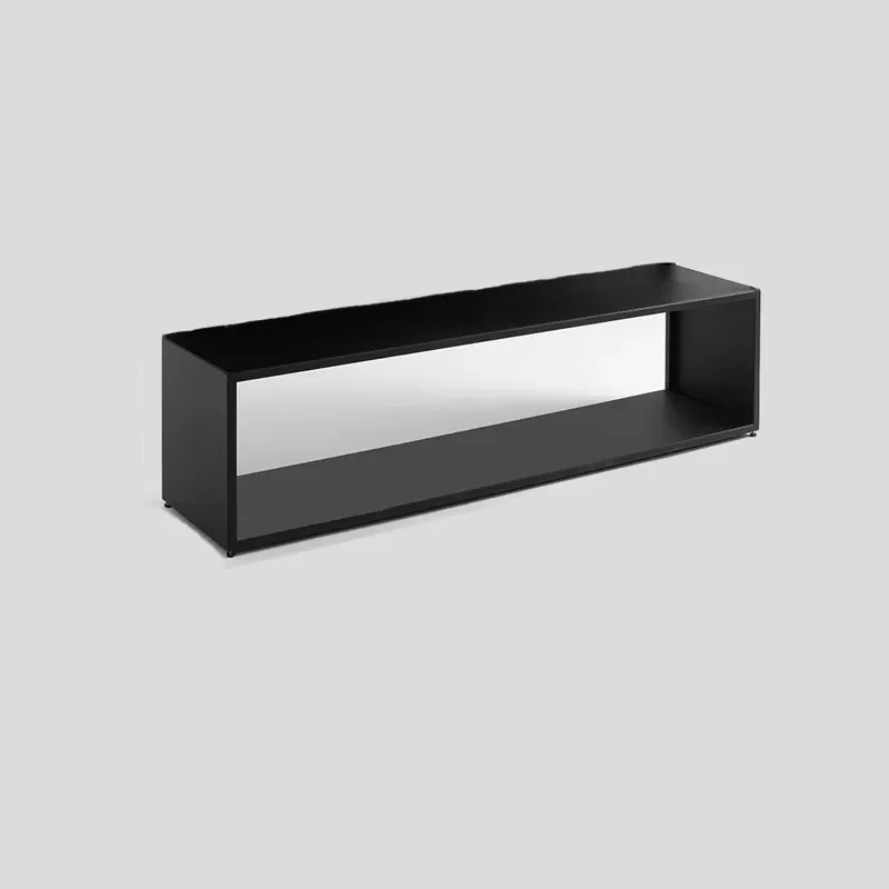 Simple long strip low iron TV cabinet set-top box router storage rack desktop bookshelf living room decoration narrow floor ca