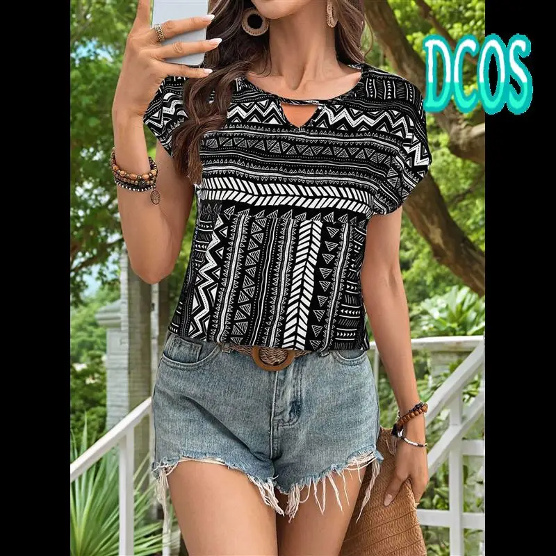 

DCOS-Women's Tops Summer Short Sleeve Shirts Dressy Casual Blouses For Women