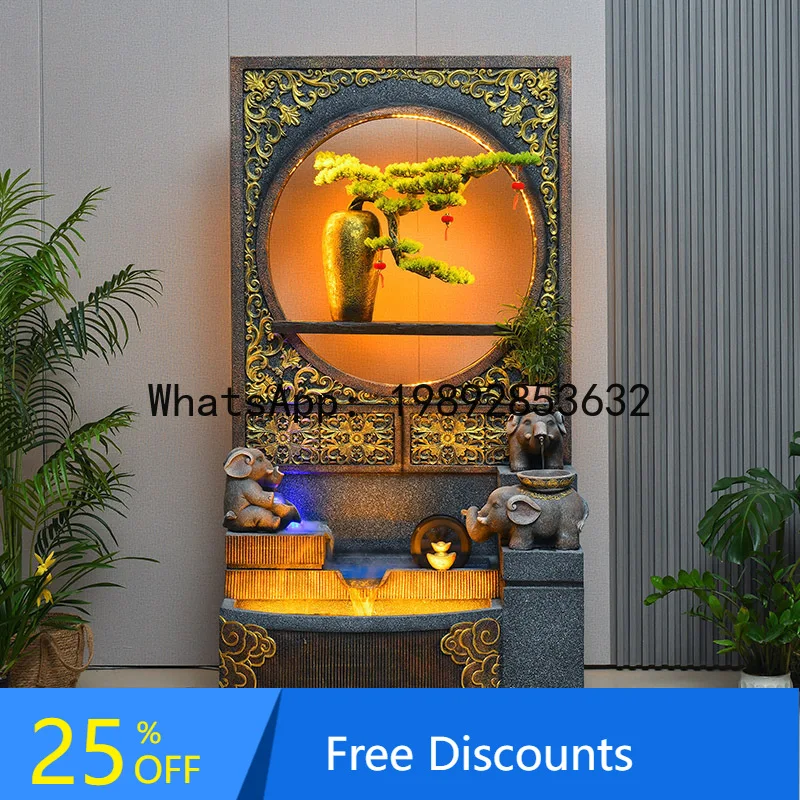 

FZ Curtain Wall Circulating Water Wealth-Attracting Ornament Entrance Villa Hotel Fish Pond Feng Shui Wheel Decoration
