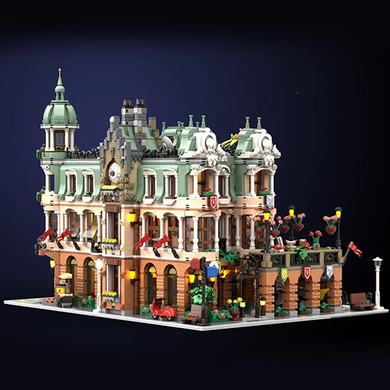 Moc Building Bricks Grand Boutique Hotel Model Technology Block City Street View Garden Palace Restaurant Blocks Christmas Gift