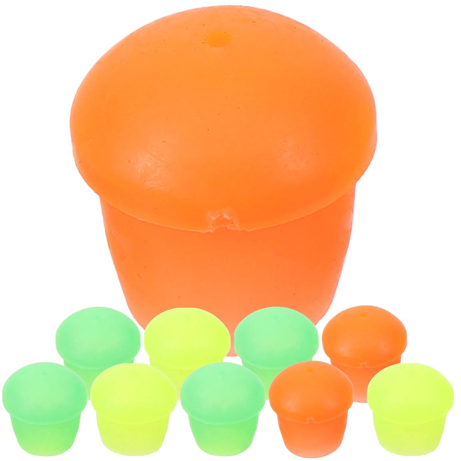 

10pcs Fishing Rod Back Blocking Protective Cover Silicone Butt Cap Pole Bracket for Large Buckets Random Color