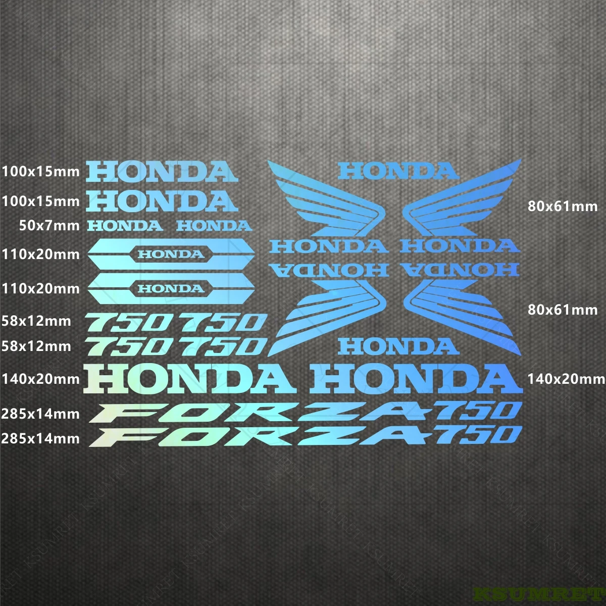 Honda Motorcycle Stickers FORZA 750 Logo Decal Waterproof