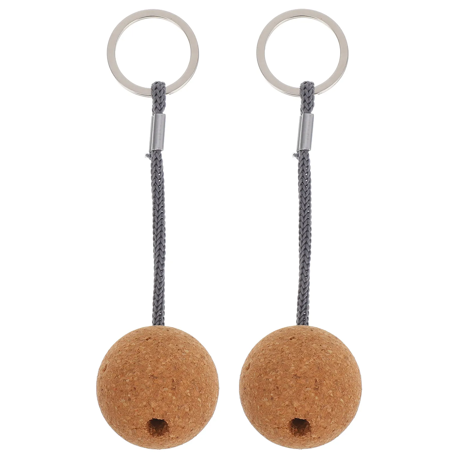 

2Pcs Small Floating Keychain Cork Ball Design Portable Buoyant Key Ring for Kayaking Boating Fishing Surfing Sailing Pool Beach