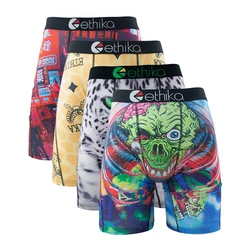 4Pcs Sexy Men Underwear Boxer Shorts Cueca Male Printed Panties Lingerie Men Underpants Boxershorts Plus Size Boxer Briefs XXXL