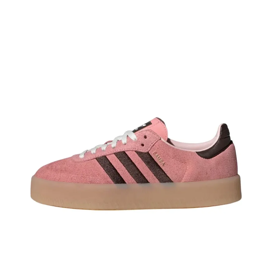 Adidas Original Sambae Women's Classic Retro Low Top Board Shoes Comfortable Wear-resistant Non-slip Casual Shoes Pink