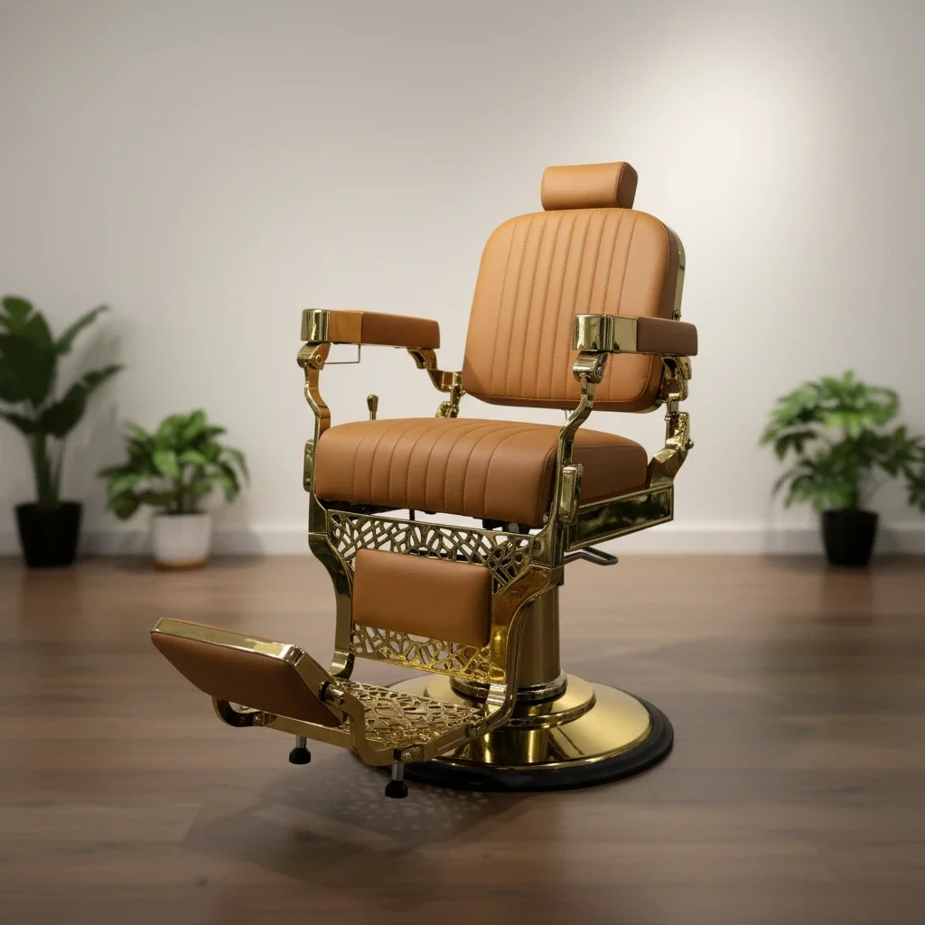

Luxury Leather Hairdressing Chair Heavy Duty Beauty Furniture Styling Barber Chair for Hair Salon