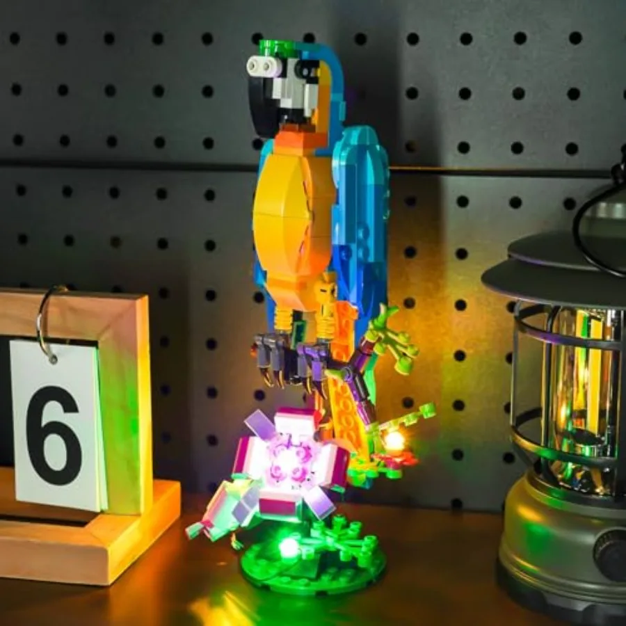 

VONADO LED Light Kit for Lego 3 in 1 Exotic Parrot 31136 Animal Figures, Creative Lighting Set Accessories Compatible with Lego