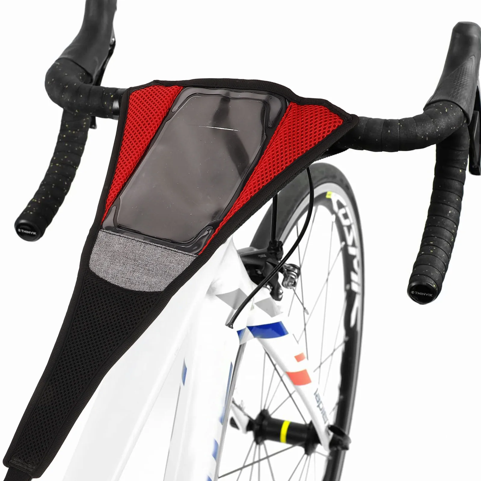 

Bike Sweat Guard Mesh Black Red Upgraded Design Phone Holder Indoor Trainer Mountain Bike Sweat Protection Net Bicycle Accessory
