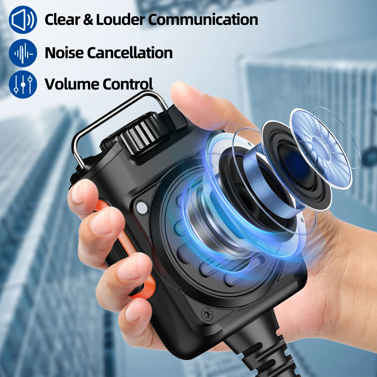 Micrófono altavoz ABBREE AR-158 recargable para walkie Baofeng UV-5R - imagen 2