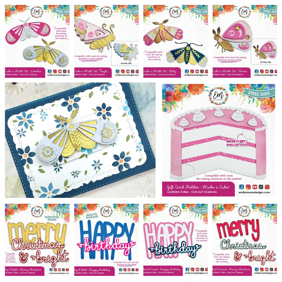 Troqueles de corte de Metal para pastel con palabras de feliz cumpleaños, Lorelai Twyla Moth, para álbum de recortes artesanal, calendario de álbum diario hecho a mano, enero de 2026