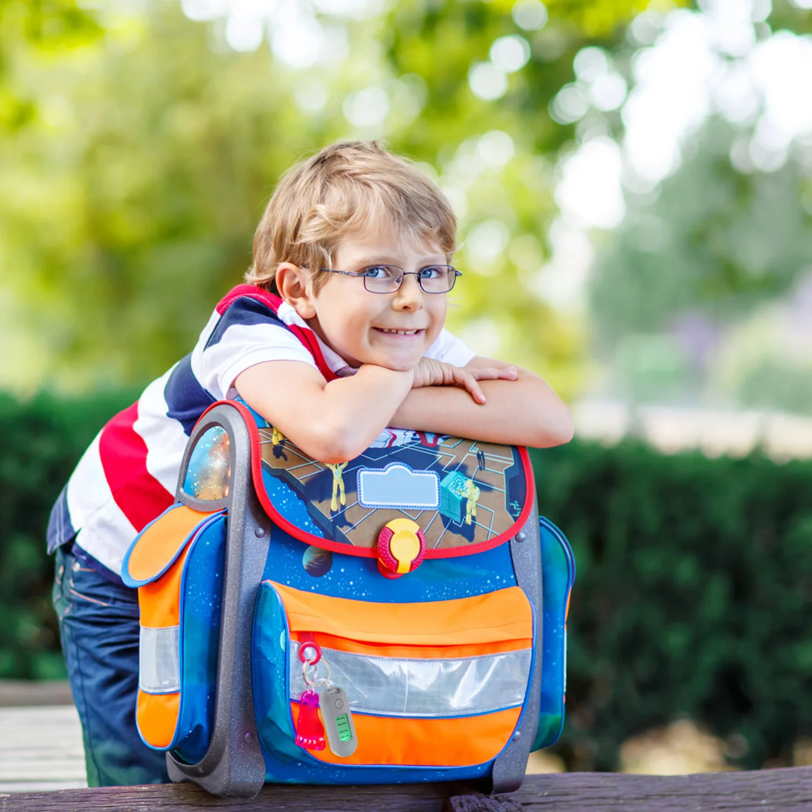 

Electronic Watch Key Chain Lightweight Digital Keychain Watch For Students Led Timepiece For School Exam Backpack Accessory Grey